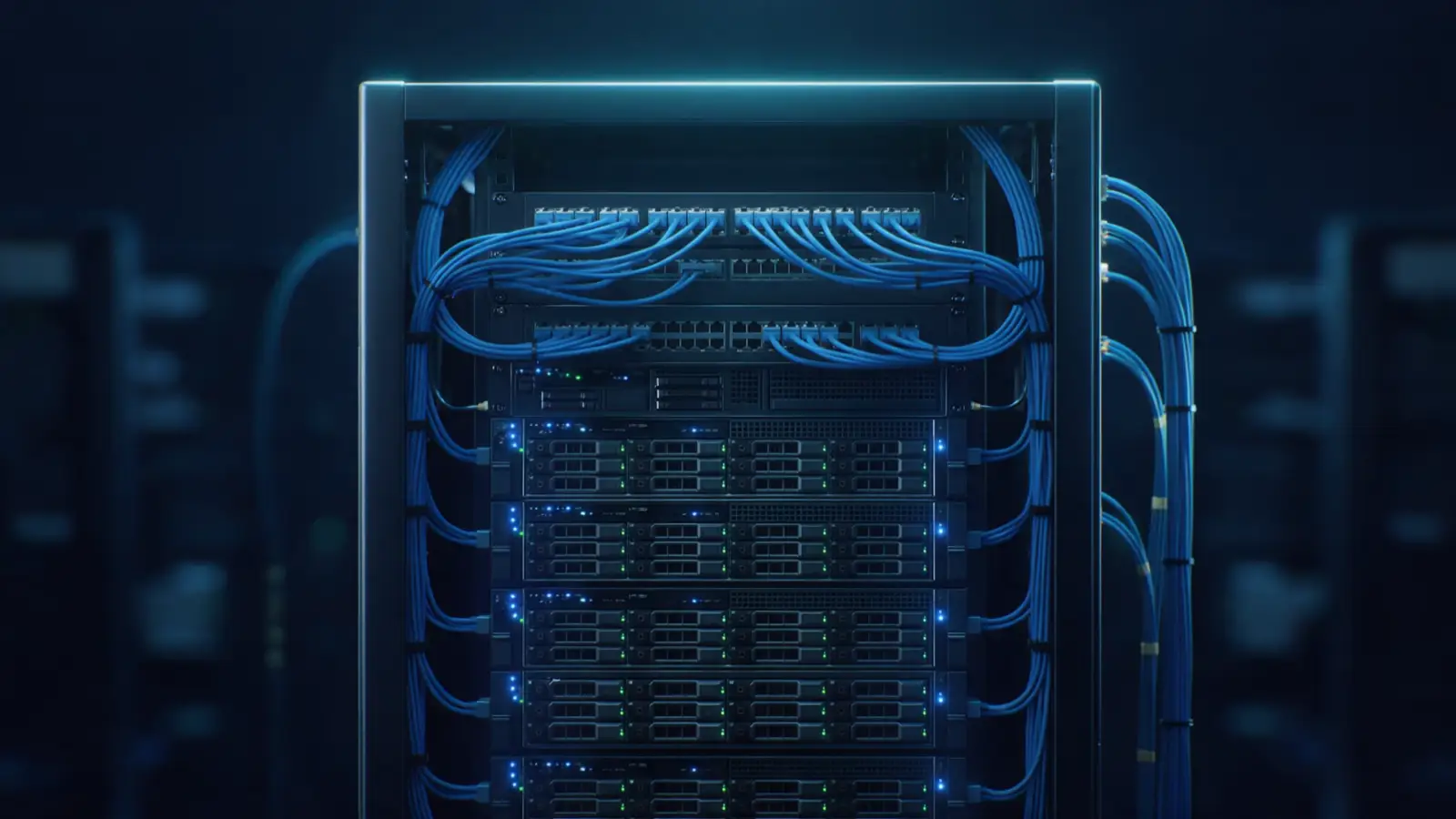 Otvorenie sklenených dvierok serverového racku